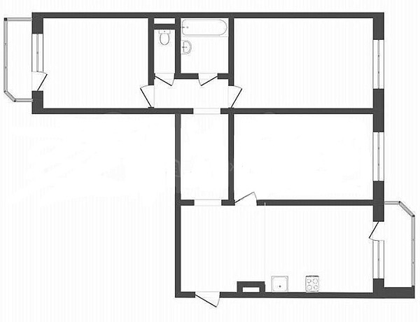 3-к квартира, 92 кв.м., улица Федюнинского, 58к2 3-к квартира, 92 кв.м., улица Федюнинского, 58к2