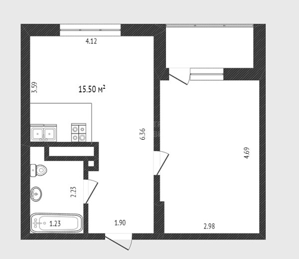 1-к квартира, 39 кв.м., улица Сергея Джанбровского, 7