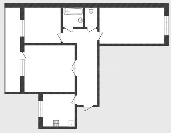 3-к квартира, 72 кв.м., Сосьвинская улица, 47