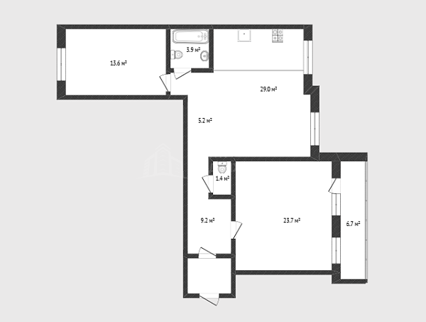 2-к квартира, 85 кв.м., улица Николая Чаплина, 115
