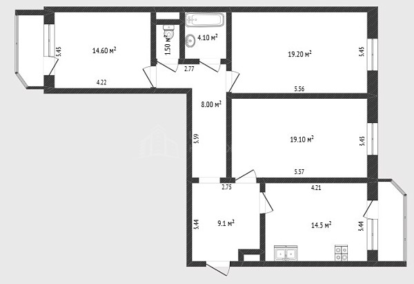 3-к квартира, 90 кв.м., улица Николая Семёнова, 33к1