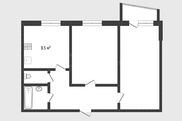 2-к квартира, 50 кв.м., улица Мельникайте, 129