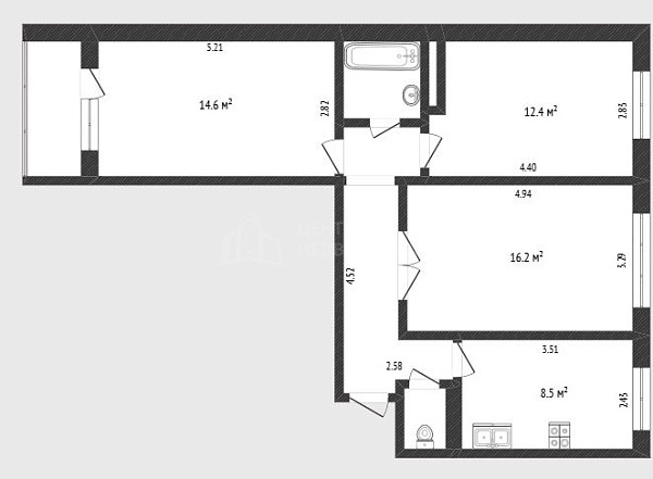 3-к квартира, 65 кв.м., улица Мебельщиков, 4