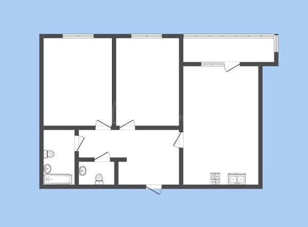 2-к квартира, 61 кв.м., улица Фармана Салманова, 16