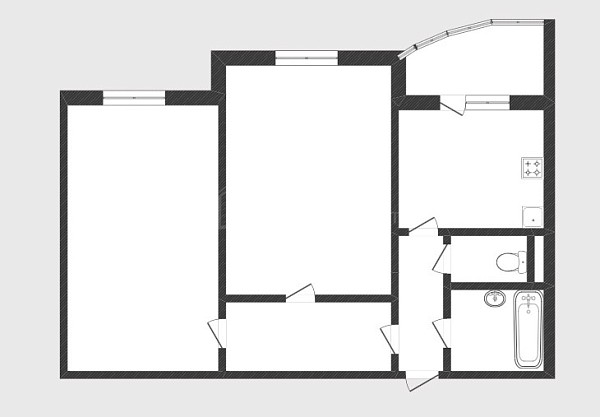 2-к квартира, 59 кв.м., улица Федюнинского, 56