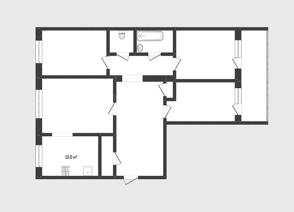 4-к квартира, 76 кв.м., улица Шишкова, 84