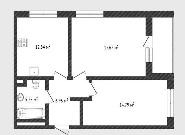 2-к квартира, 55 кв.м., улица Фармана Салманова, 12