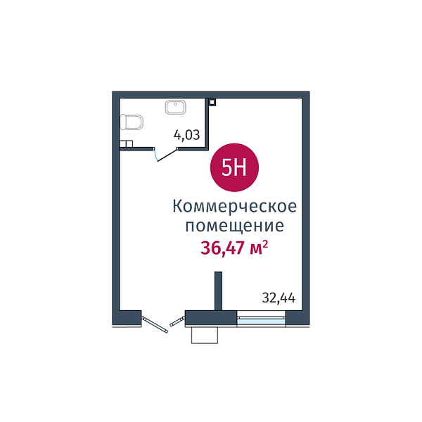 Квартира в новостройке, 36 кв.м., ул. Сергея Джанбровского, д. 27