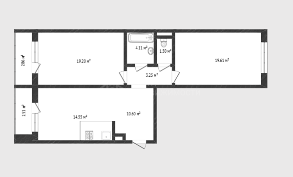 2-к квартира, 72 кв.м., улица Михаила Лермонтова, 5