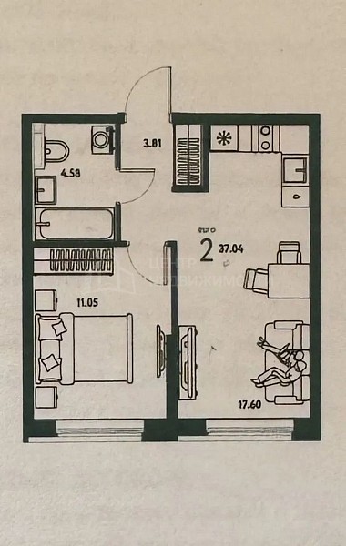 2-к квартира, 37 кв.м., микрорайон ДОК, Ярославская улица, 9к1