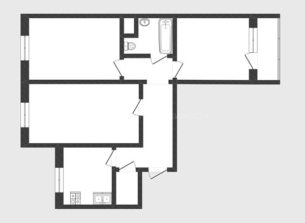 3-к квартира, 66 кв.м., улица Александра Логунова, 22