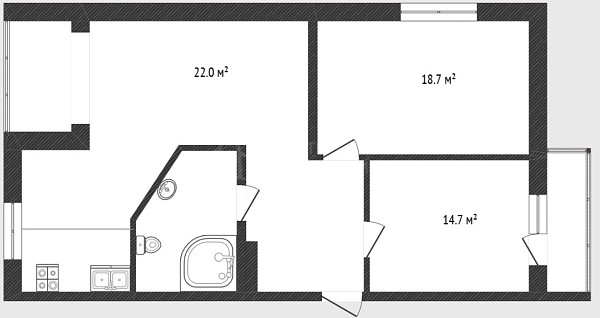 2-к квартира, 79 кв.м., улица Немцова, 72