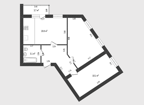 2-к квартира, 75 кв.м., Амурская улица, 39
