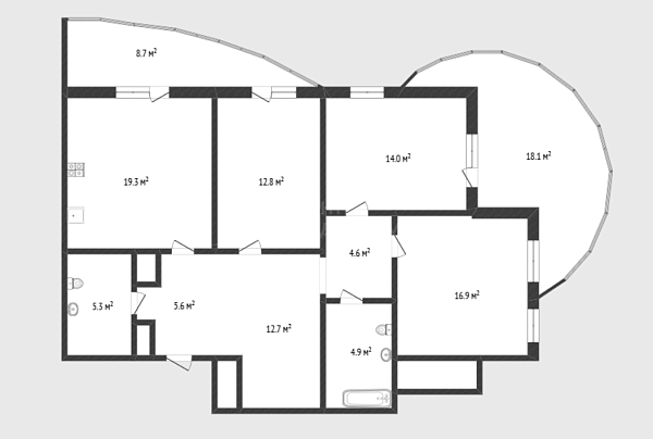 3-к квартира, 94 кв.м., улица Федюнинского, 64