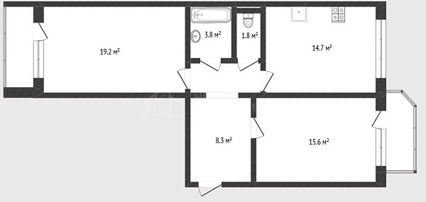 2-к квартира, 66 кв.м., улица Пермякова, 82к1
