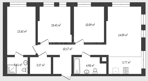 3-к квартира, 76 кв.м., улица Первооткрывателей, 8