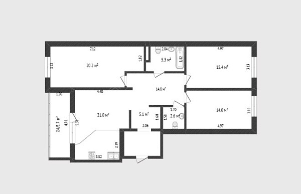 3-к квартира, 98 кв.м., улица Пожарных и Спасателей, 3к1