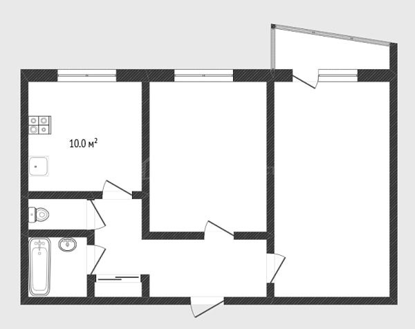 2-к квартира, 51 кв.м., Широтная улица, 108
