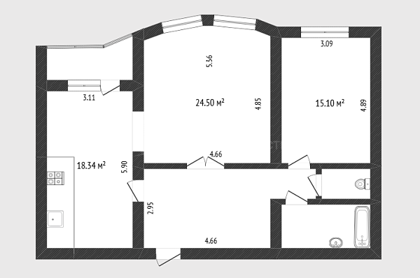 2-к квартира, 84 кв.м., Депутатская улица, 80
