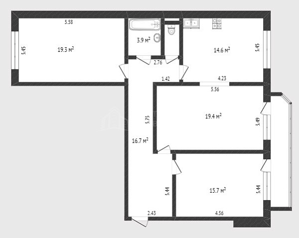 3-к квартира, 96 кв.м., улица Пермякова, 68к1 3-к квартира, 96 кв.м., улица Пермякова, 68к1