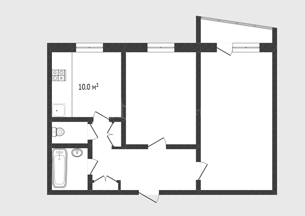 2-к квартира, 50 кв.м., Широтная улица, 55