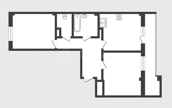 2-к квартира, 58 кв.м., улица Константина Посьета, 16