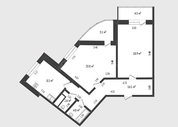 2-к квартира, 93 кв.м., Ямская улица, 86
