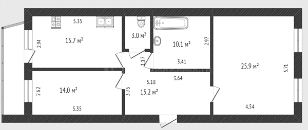 2-к квартира, 85 кв.м., Широтная улица, 29