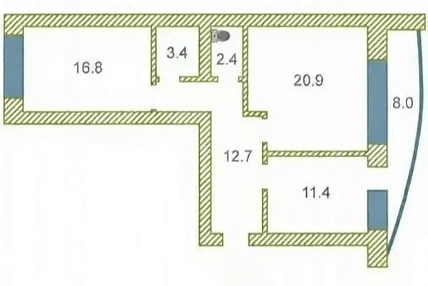 2-к квартира, 67 кв.м., микрорайон Тюменский-1, улица Николая Гондатти, 7
