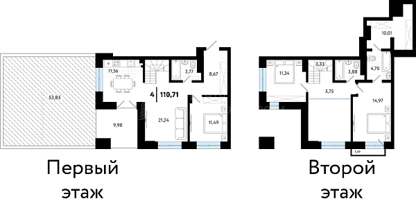 4-к квартира в новостройке, 110 кв.м., ул Бирюзова, 8