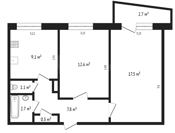 2-к квартира, 51 кв.м., Заречный проезд, 10