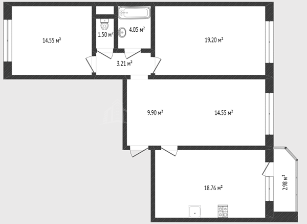 3-к квартира, 89 кв.м., улица Николая Семёнова, 33