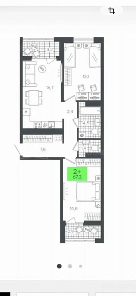 2-к квартира, 60 кв.м., улица Василия Малкова, 3