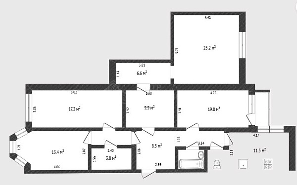 4-к квартира, 116 кв.м., улица Челюскинцев, 29