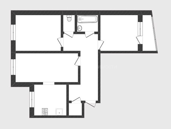 3-к квартира, 65 кв.м., Камчатская улица, 2
