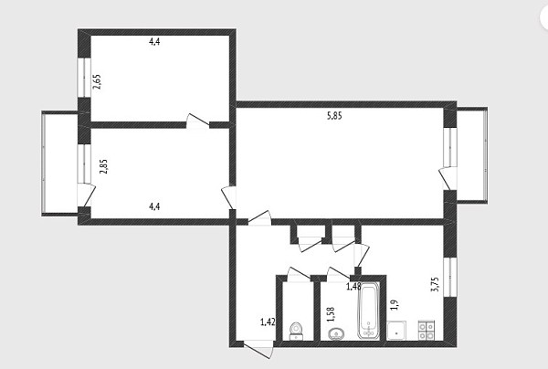 3-к квартира, 91 кв.м., Широтная улица, 136к3