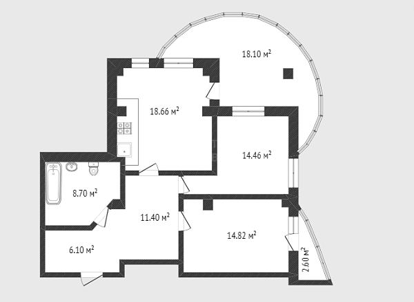 2-к квартира, 73 кв.м., улица Федюнинского, 64к1