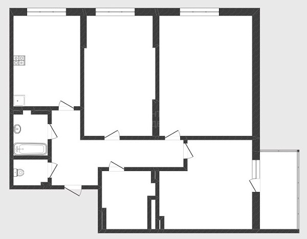 3-к квартира, 75 кв.м., улица Бакинских Комиссаров, 1