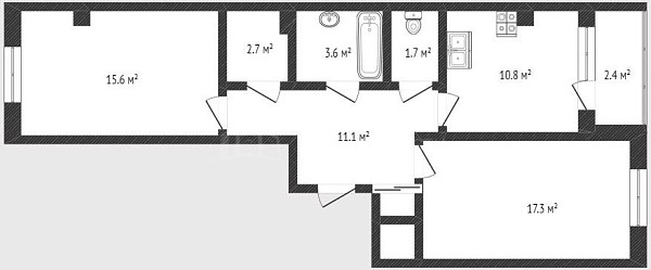 2-к квартира, 63 кв.м., улица Ветеранов Труда, 9