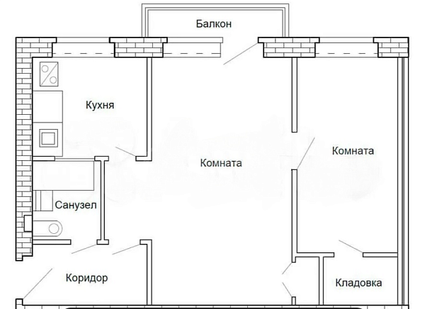 2-к квартира, 45 кв.м., Минская улица, 49