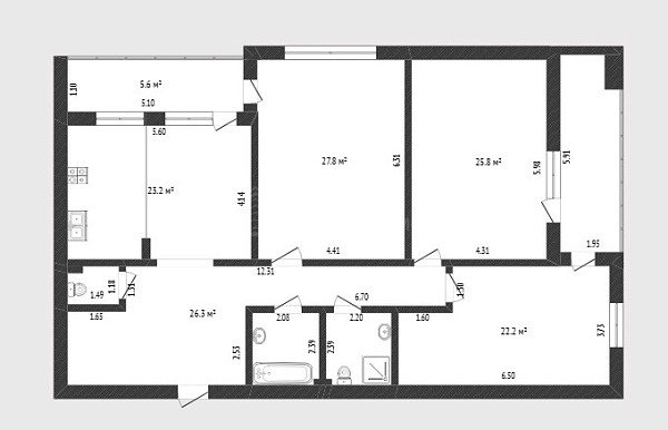 3-к квартира, 137 кв.м., улица Шиллера, 46к3