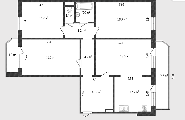 3-к квартира, 110 кв.м., улица Московский Тракт, 135к2