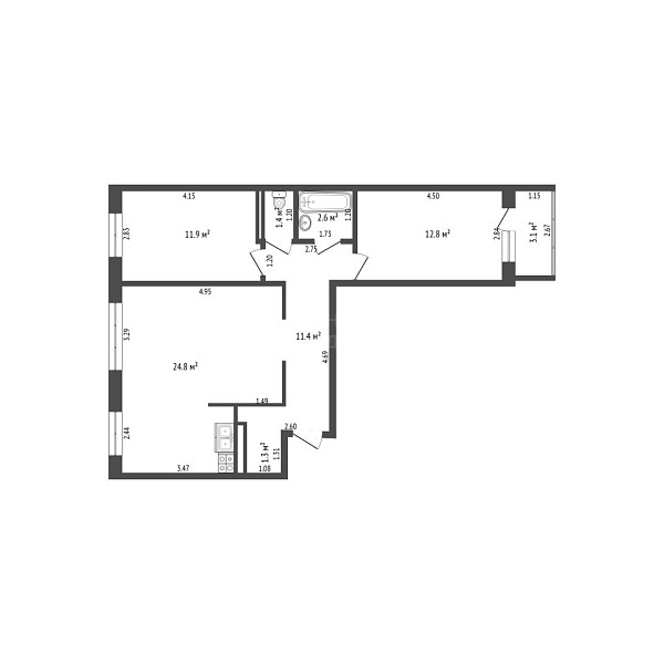 2-к квартира, 65 кв.м., улица Мебельщиков, 2