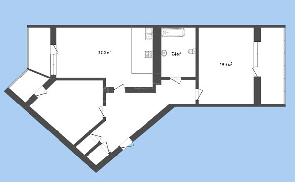 2-к квартира, 83 кв.м., Солнечный проезд, 3