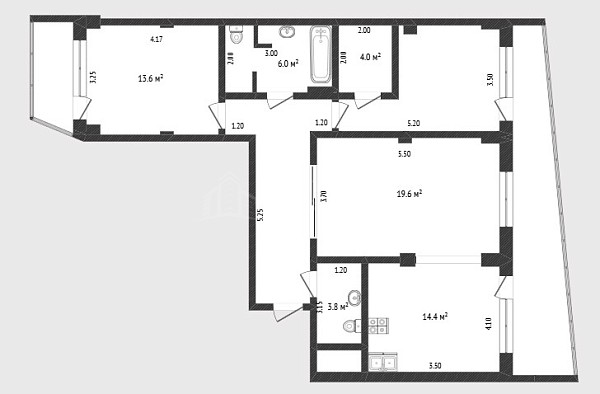 3-к квартира, 84 кв.м., улица Александра Митинского, 7к1