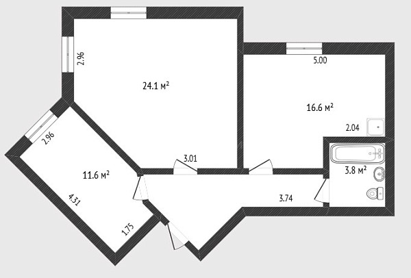 2-к квартира, 67 кв.м., Заречный проезд, 6к2