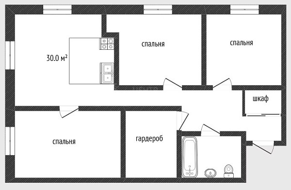 3-к квартира, 79 кв.м., улица Мельникайте, 2к13