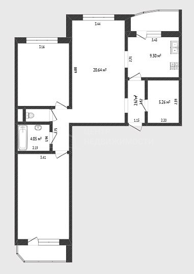3-к квартира, 83 кв.м., улица Валентины Трофимовой, 13 3-к квартира, 83 кв.м., улица Валентины Трофимовой, 13