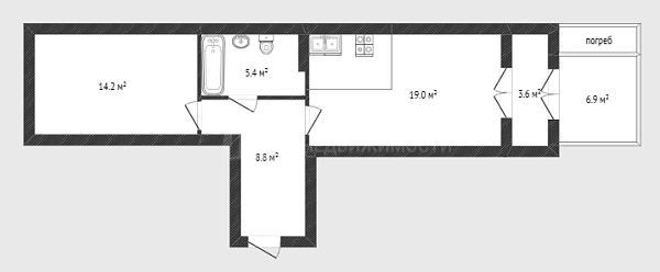 1-к квартира, 62 кв.м., улица Федюнинского, 30к9