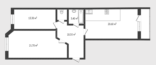 2-к квартира, 70 кв.м., улица Революции, 228к3